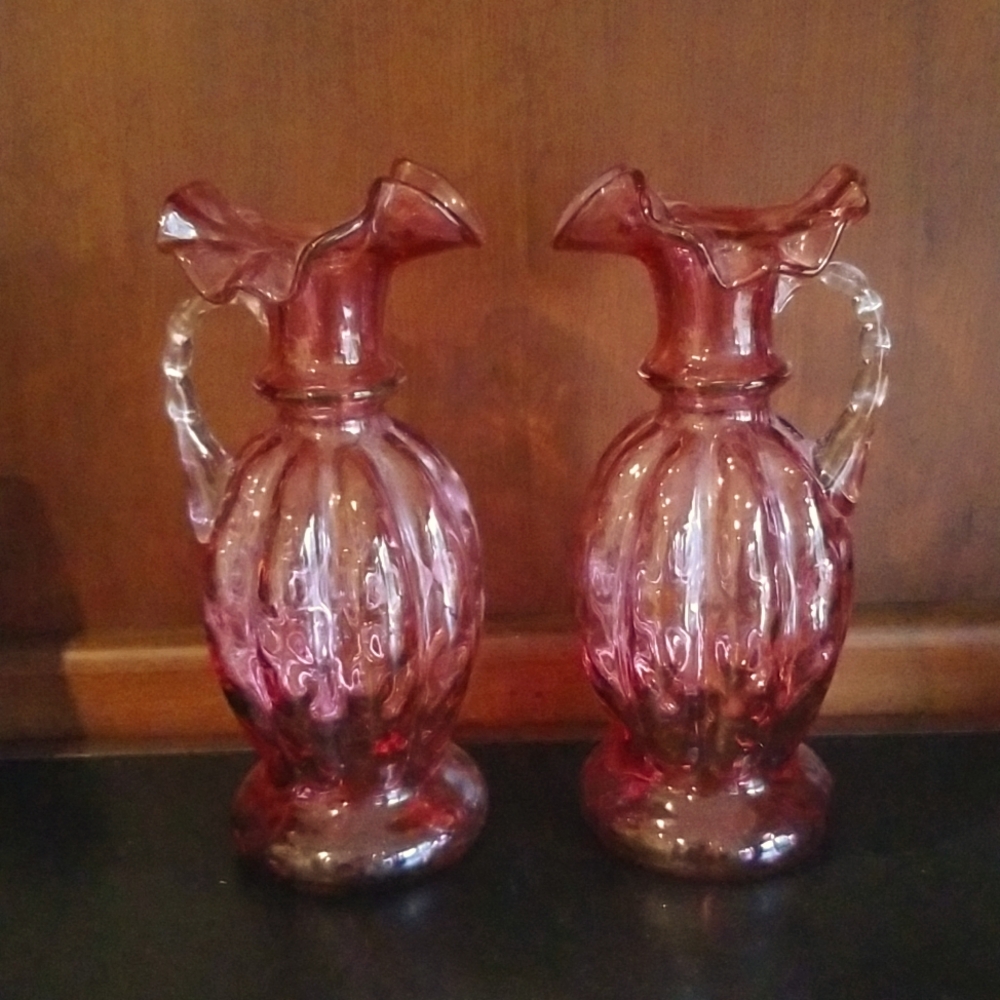 Vintage Fenton Cranberry Pitcher